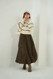 タックデザインスカート BROWN