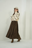 タックデザインスカート BROWN
