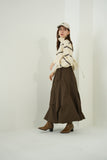 タックデザインスカート BROWN