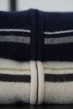 ボーダーダブルジップブルゾン NAVY