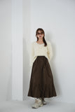 タックデザインスカート BROWN