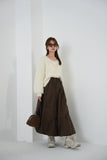 タックデザインスカート BROWN