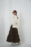 タックデザインスカート BROWN