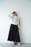 タックデザインスカート BLACK