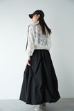 タックデザインスカート BLACK