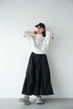 タックデザインスカート BLACK