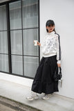 タックデザインスカート BLACK
