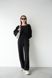 【2点SET】レイヤードニットセット BLACK