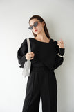 【2点SET】レイヤードニットセット BLACK