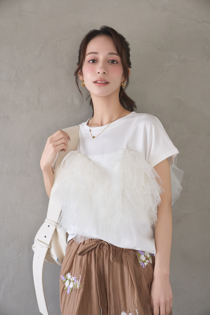 3WAYフリルTシャツ OFFWHITE – ODORATA official