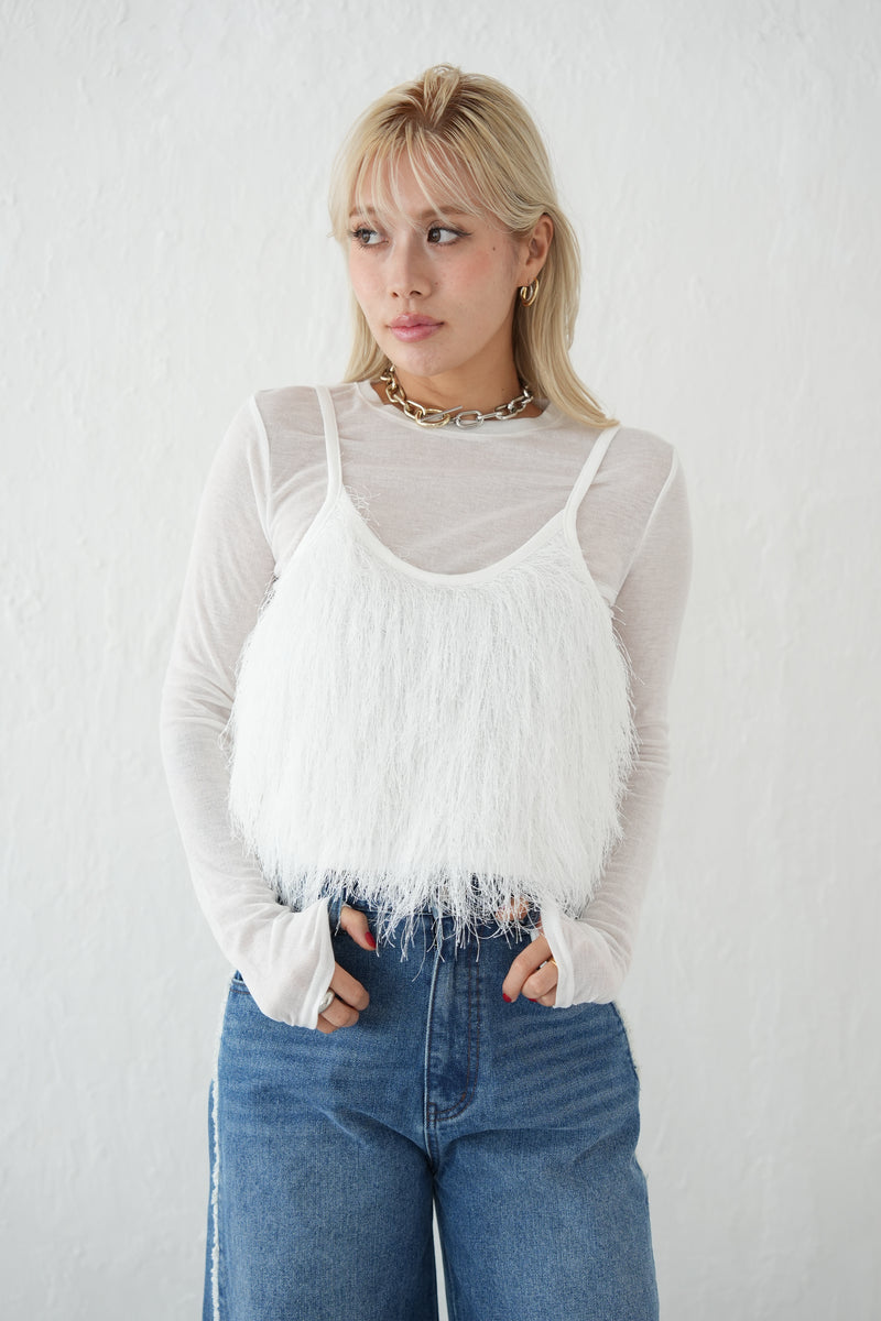 【未使用】HERENCIA フリンジ チェック　ビスチェ　24A/W 新品！未使用！メッシュフリンジビスチェ - メルカリ