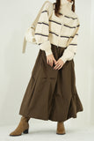 タックデザインスカート BROWN
