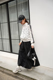 タックデザインスカート BLACK