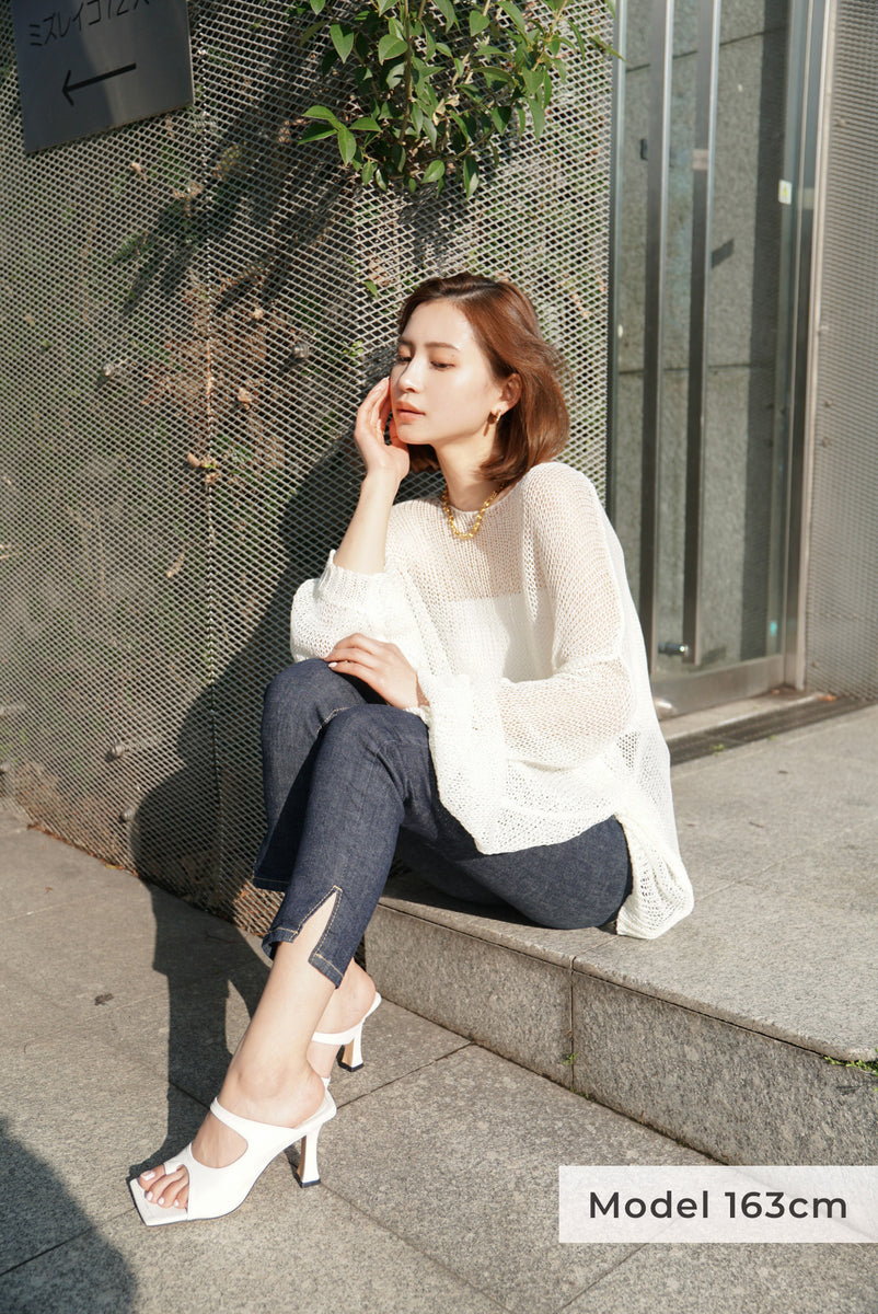 オーバーサイズメッシュプルオーバー Ivory – ODORATA official