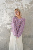 MIXカラーオーバーKNIT TOPS　LAVENDER