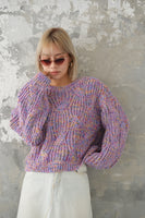 MIXカラーオーバーKNIT TOPS　LAVENDER
