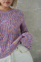 MIXカラーオーバーKNIT TOPS　LAVENDER