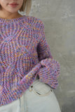 MIXカラーオーバーKNIT TOPS　LAVENDER