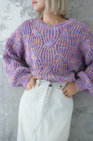 MIXカラーオーバーKNIT TOPS　LAVENDER