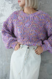 MIXカラーオーバーKNIT TOPS　LAVENDER