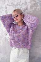 MIXカラーオーバーKNIT TOPS　LAVENDER