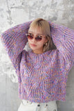 MIXカラーオーバーKNIT TOPS　LAVENDER