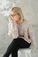 MIXカラーオーバーKNIT TOPS　IVORY