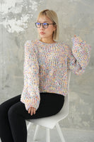 MIXカラーオーバーKNIT TOPS　IVORY