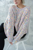 MIXカラーオーバーKNIT TOPS　IVORY