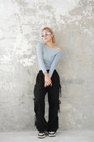 BASIC KNIT TOPS　BLUE