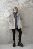 シャギースタンドカラーコート　GRAY