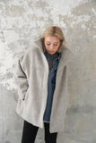 シャギースタンドカラーコート　GRAY