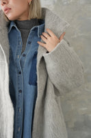 シャギースタンドカラーコート　GRAY