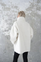 シャギースタンドカラーコート　IVORY