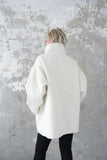 シャギースタンドカラーコート　IVORY