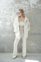 シャギースタンドカラーコート　IVORY