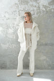 シャギースタンドカラーコート　IVORY