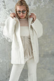 シャギースタンドカラーコート　IVORY