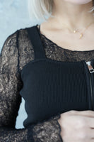 【再入荷！】ZIPビスチェキャミ　BLACK