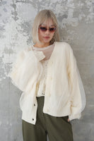チュールドッキングカーディガン　IVORY