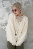 チュールドッキングカーディガン　IVORY