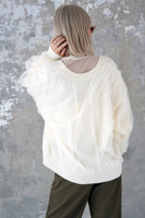 チュールドッキングカーディガン　IVORY