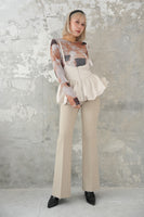 ヒップアップ フレアパンツ Beige
