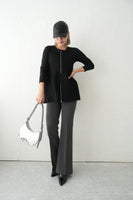 センタープレスフレアパンツ	CharcoalGray