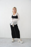シャツコンビ ビスチェTOPS　WHITE×BLACK