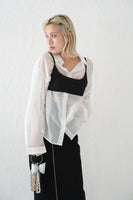 シャツコンビ ビスチェTOPS　WHITE×BLACK