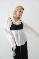 シャツコンビ ビスチェTOPS　WHITE×BLACK