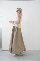 タフタレースアップキャミワンピース Beige