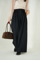 ピンタックワイドパンツ　NAVY