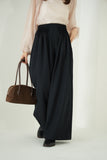ピンタックワイドパンツ　NAVY